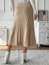 Perfee Pleated Midi Sweater Skirt OutfitFlow